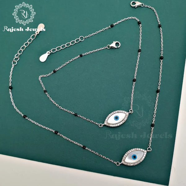 Stylish Blackbead Evil Eye Anklet