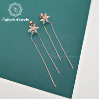 Floral Cz Rosegold Earrings