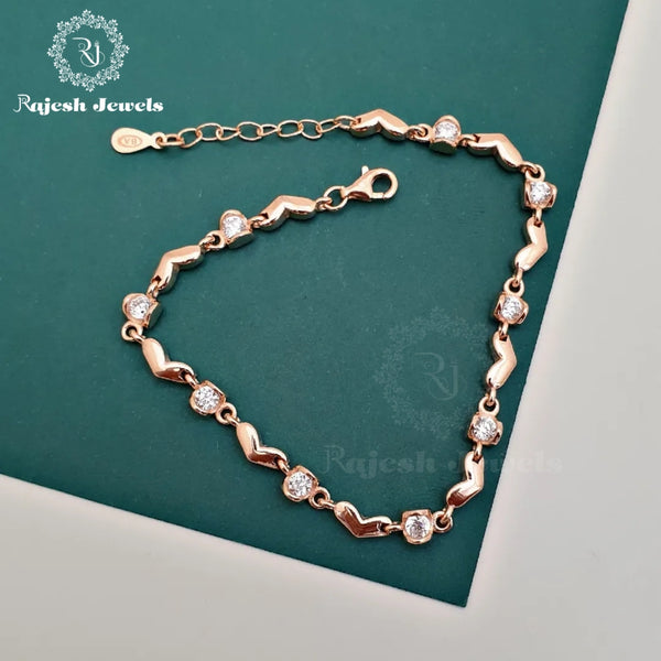 Inifinty Heart Cz Rosegold Bracelet