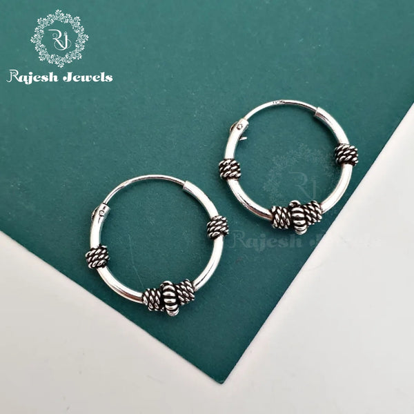 925 Pure Oxidised Hoop Earrings