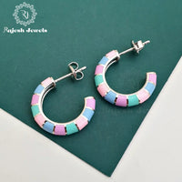 Colourfull Enamel Hoop Earrings