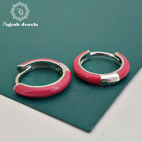 Red Enamel Hoop Earrings