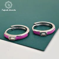 Sleek Enamel Hoop Earrings