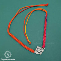 Floral Om 925 Silver Rakhi