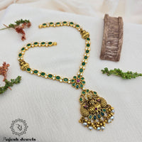 Graceful Green Lakshmi Gold Plated Necklace