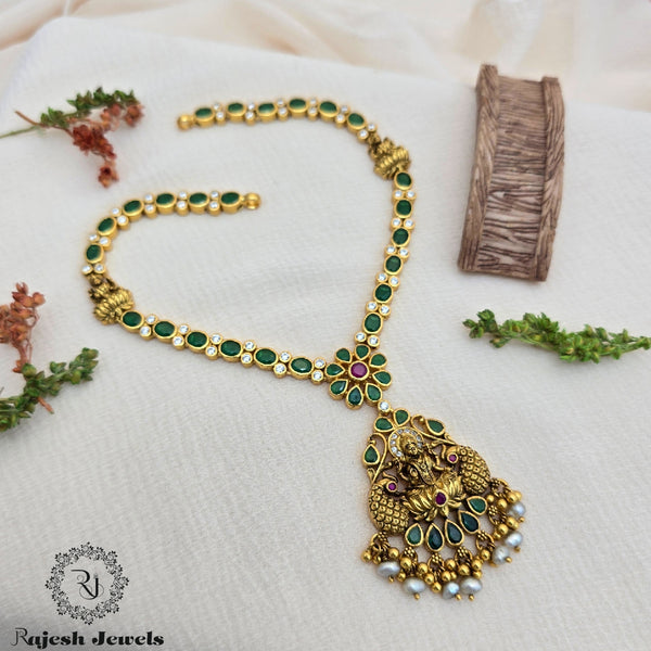 Graceful Green Lakshmi Gold Plated Necklace