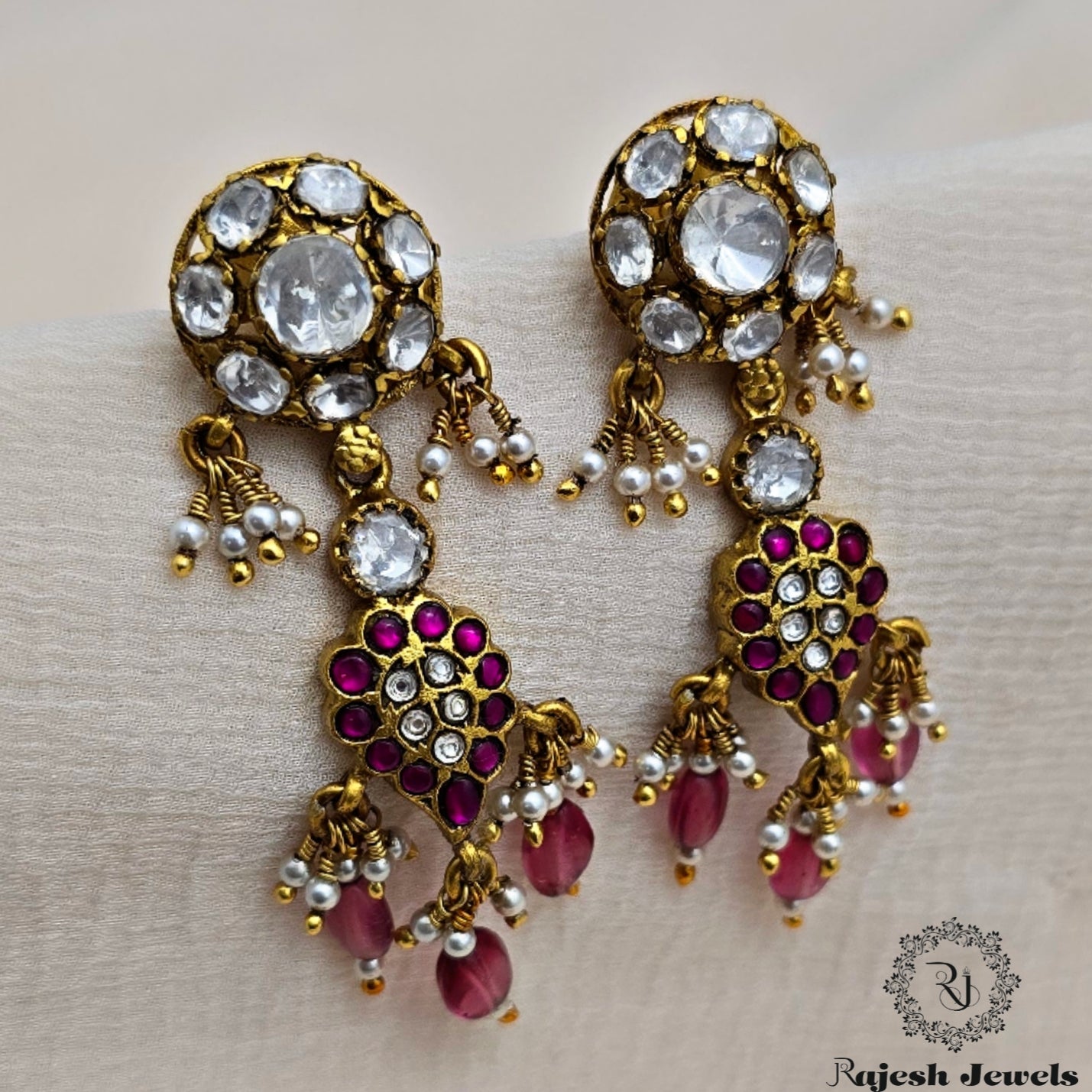 Fabulent Moissanite Chandbali Earrings