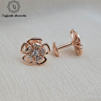 Enchanting Rosegold Cz South Screw Earrings