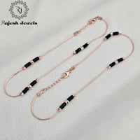 Brilliant Blackbead Rosegold Sleek Anklet