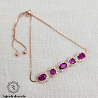 Roseate Rosegold Cz Adjustable Bracelet