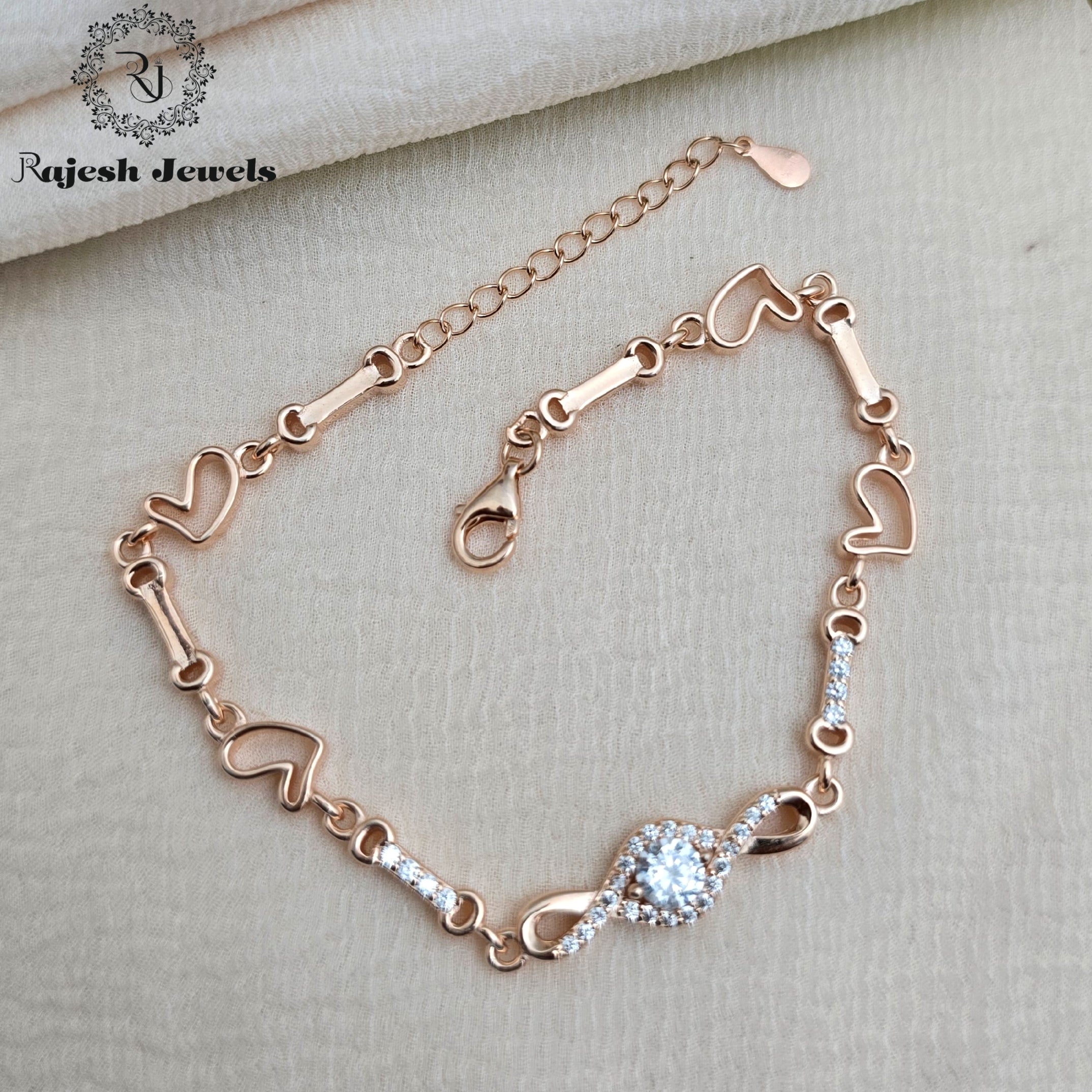 Elegant Solitaire Cz Rosegold Bracelet