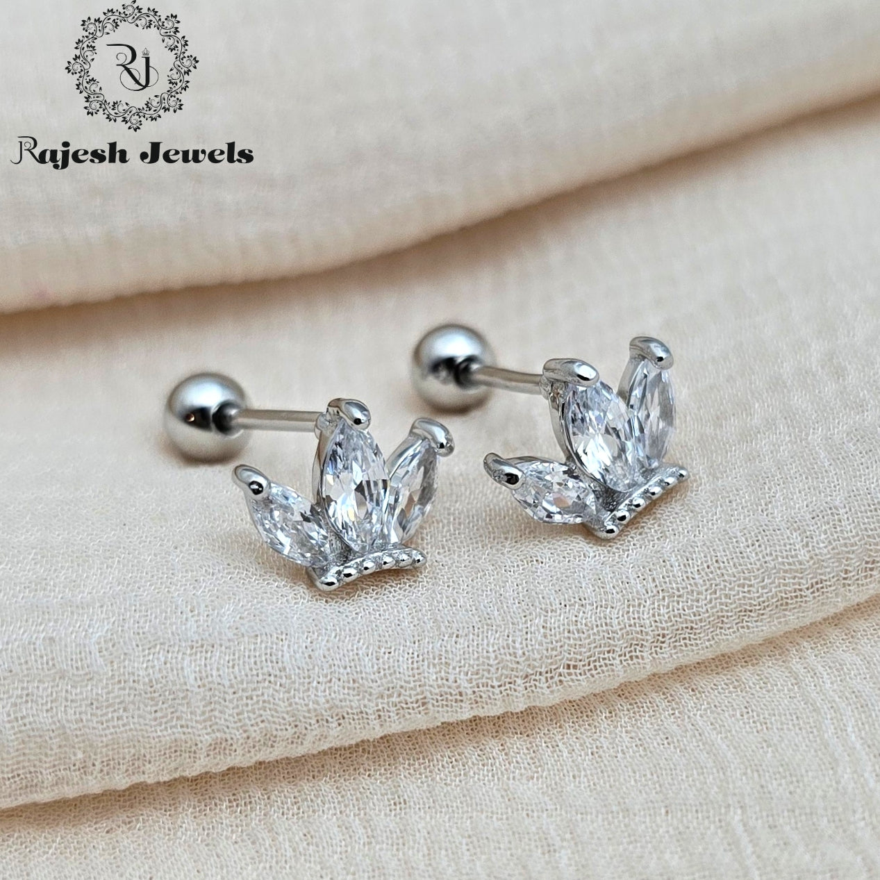 Crown Cz 2nd Stud Earrings