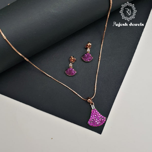 Sizzling Pink Cz Pendent Set