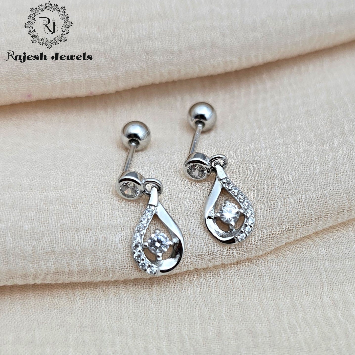 Fascinating Cz Hanging 2nd Stud Earrings