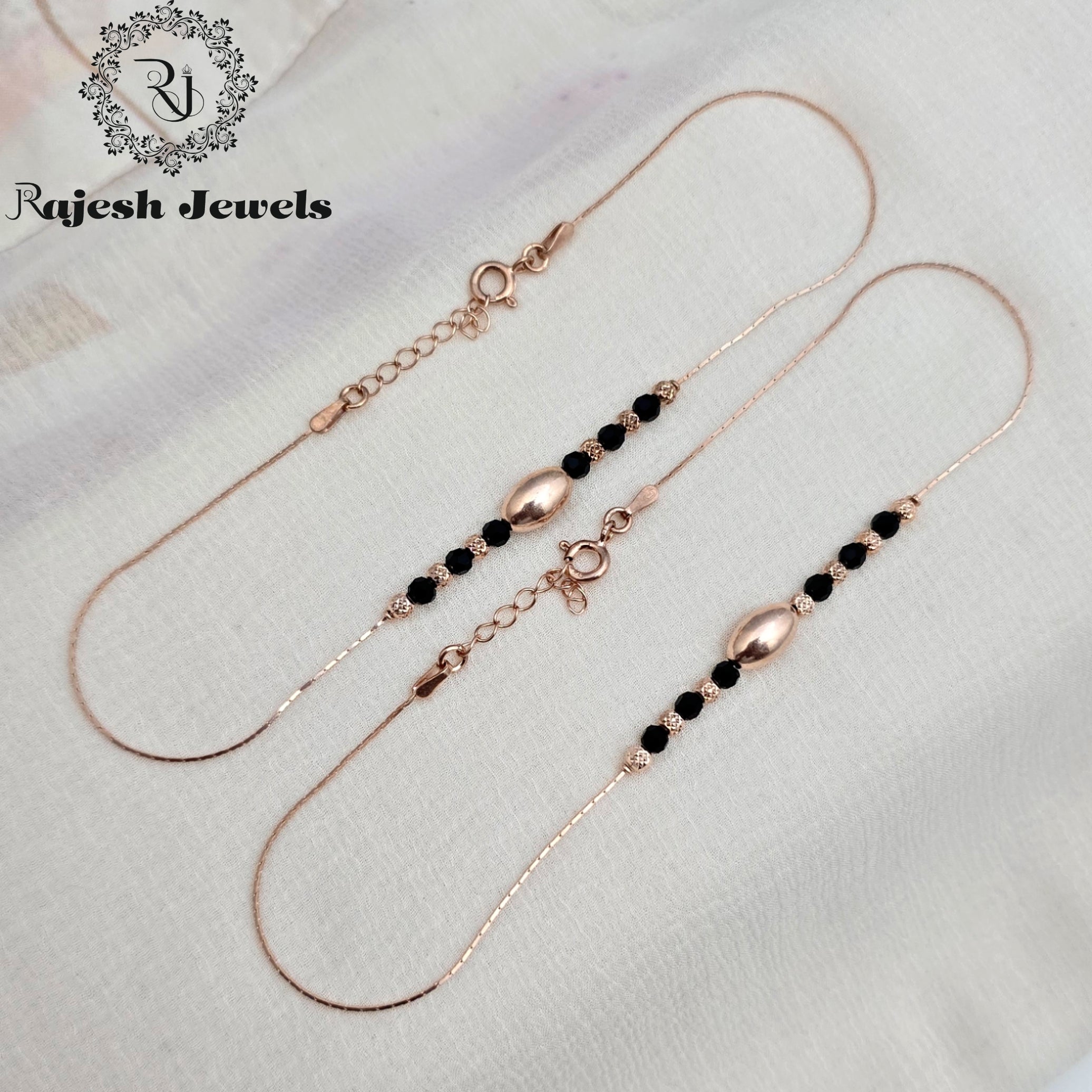 Lovely Blackbead Rosegold Anklet