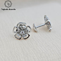 Blossomy Floral Cz South Screw Studs