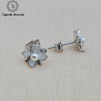 Fabulent Floral Pearl Stud Earrings