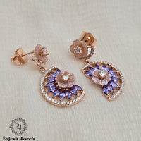 Stunning Rosegold Hanging Cz Earrings