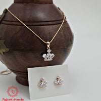 Princely Crown Rosegold Pendent Set