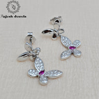 Adorable Dual Butterfly Hanging Earrings