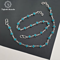 Turquoise Cutstone Anklet