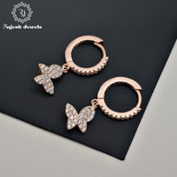 Butterfly Cz Rosegold Bali Earrings