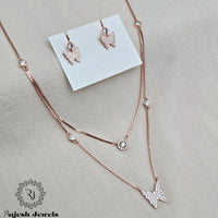 Mesmerizing Butterfly Cz Rosegold Neckpiece