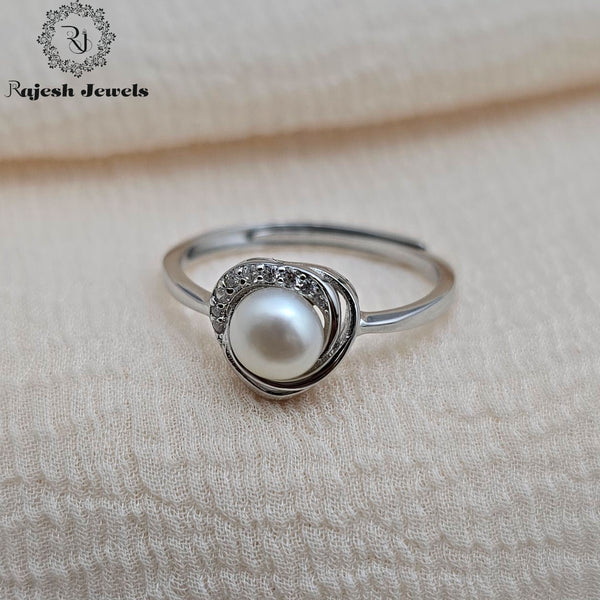 Opulent Cz Pearl Fusion Finger Ring