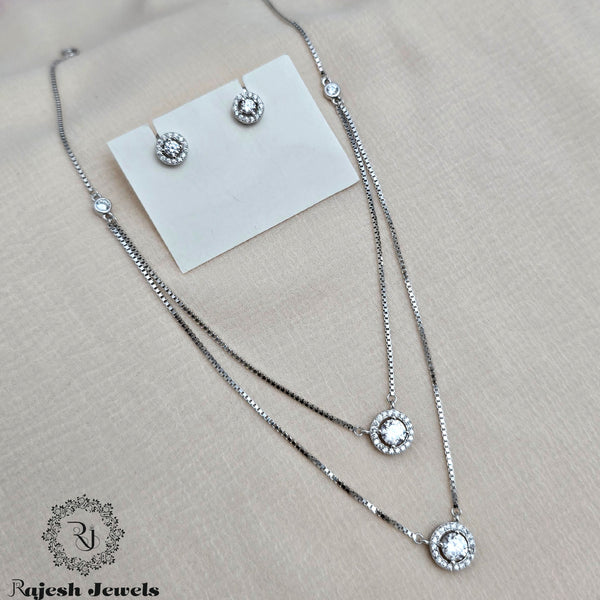 Classy Cz Dual Solitaire Neckpiece