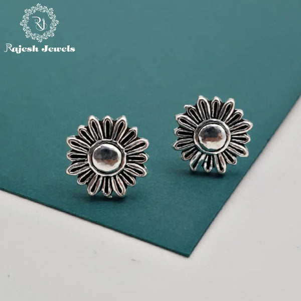 Floral Oxidised Studs