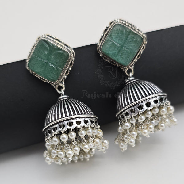 Stylish Sea Green Jumka Earrings