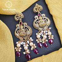 Divine Goddess Lakshmi Chandbali Earrings