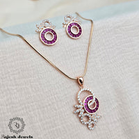 Alluring Rosegold Pendent Set