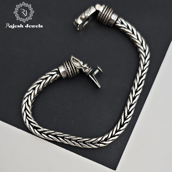 Cuban Shaped Oxidised Men's Bracelet