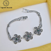 Triplet Floral Marcasite Bracelet