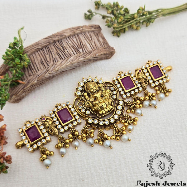 Captivating Kemp Lakshmi Cz Choker Neckpiece