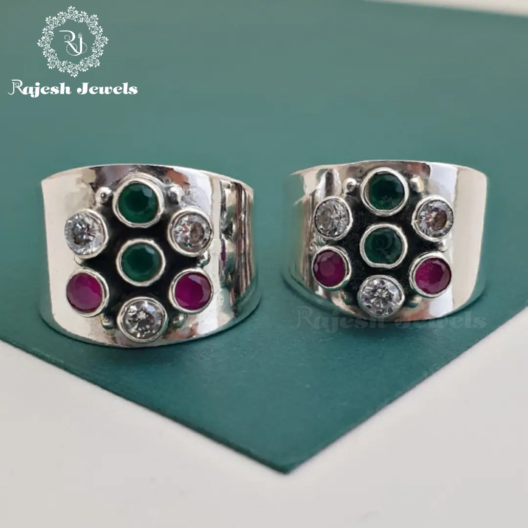 Floral Multi Cutstone Toerings