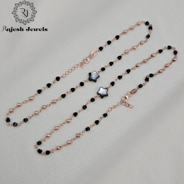 Radiant Rosegold Blackbead Sleek Anklet