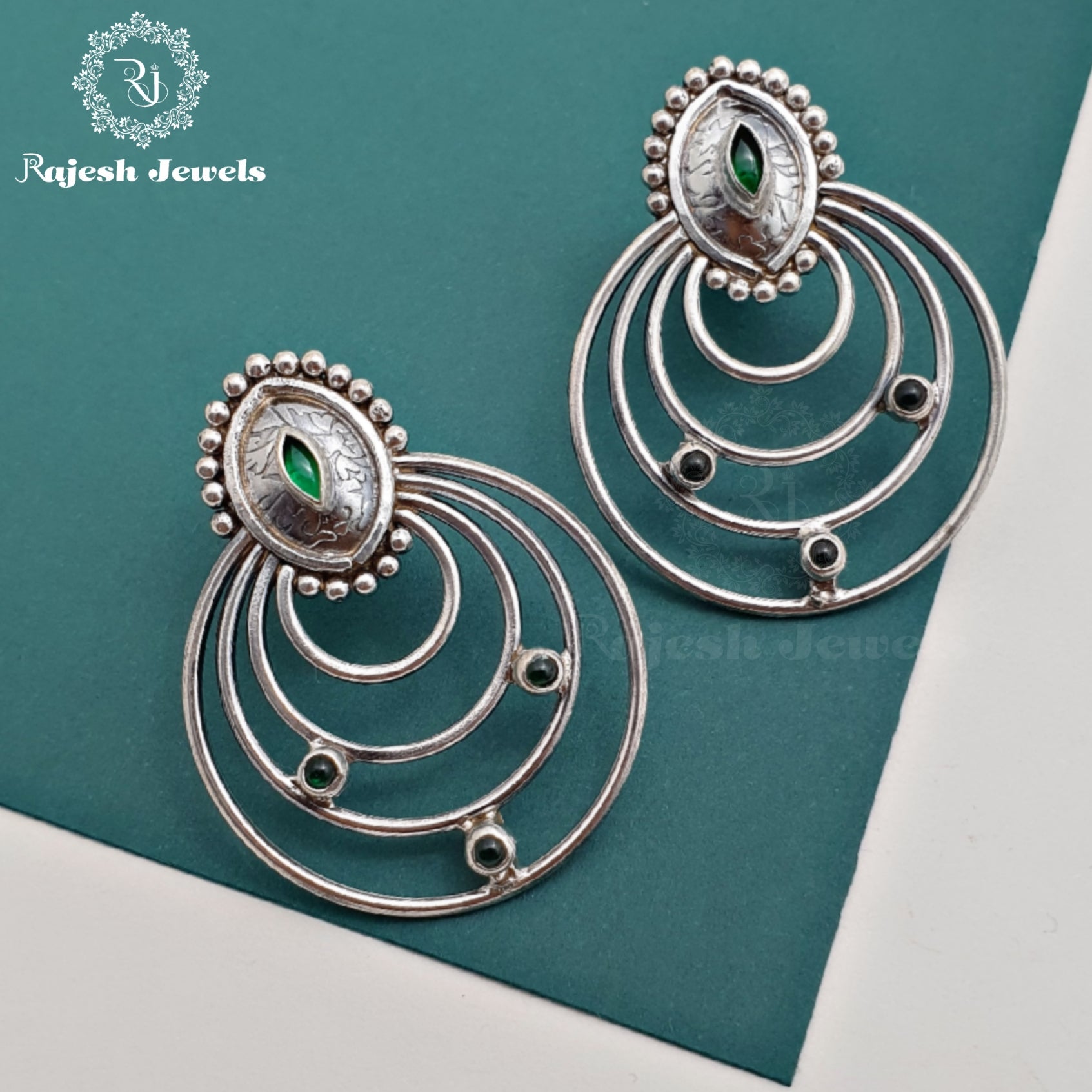 Delightful Green Chandbali Earrings