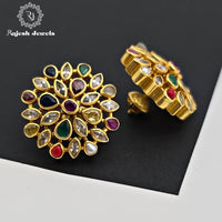 Fascinating Navrathan Stud Earrings