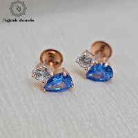 Lavishing Cz Rosegold South Screw Earrings