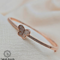 Charming Cz Rosegold Butterfly Hand Kada