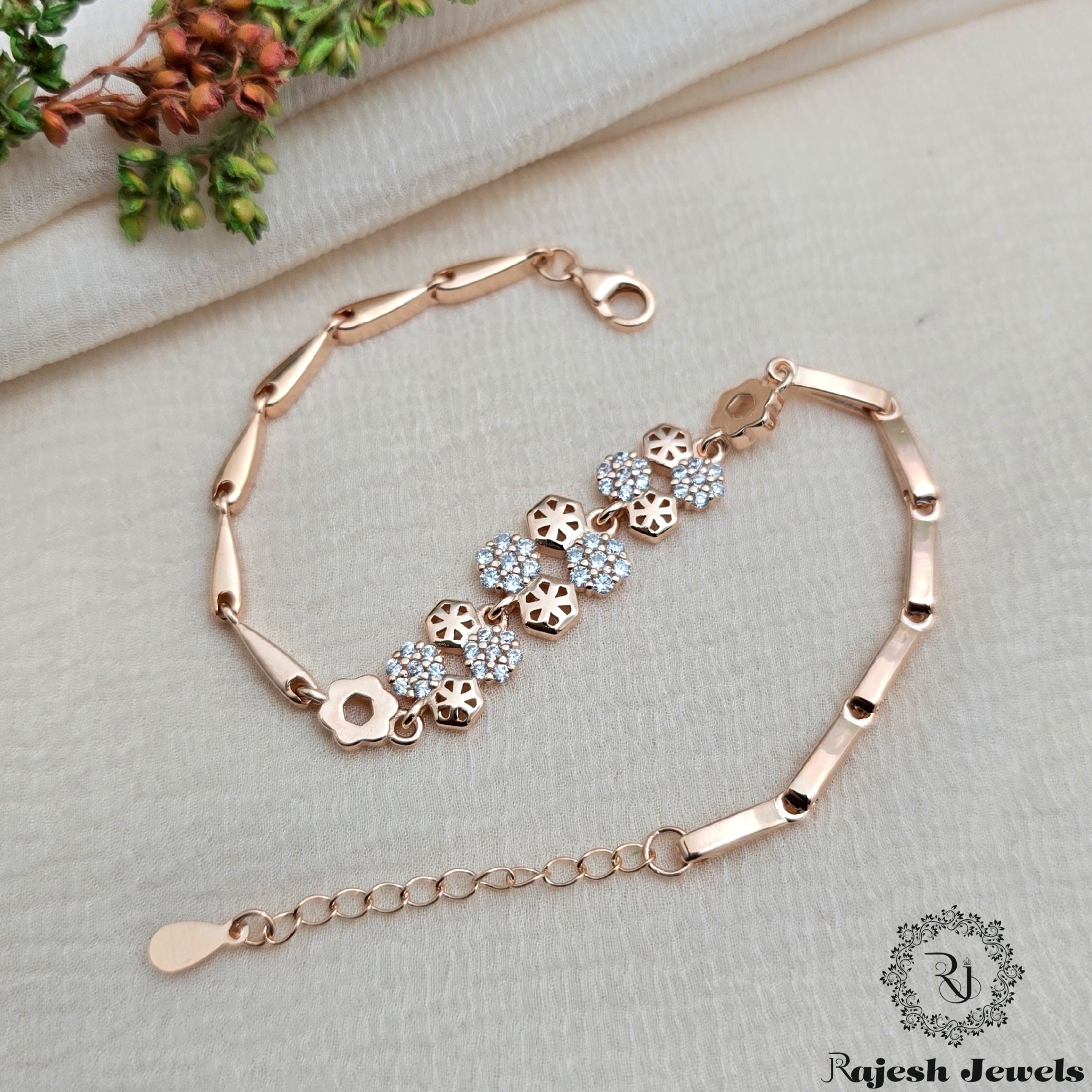 Wonderful Cz Rosegold Bracelet