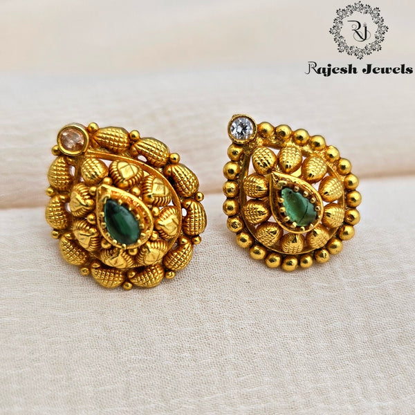 Teardrop Nakshi Gold Plated Earrings