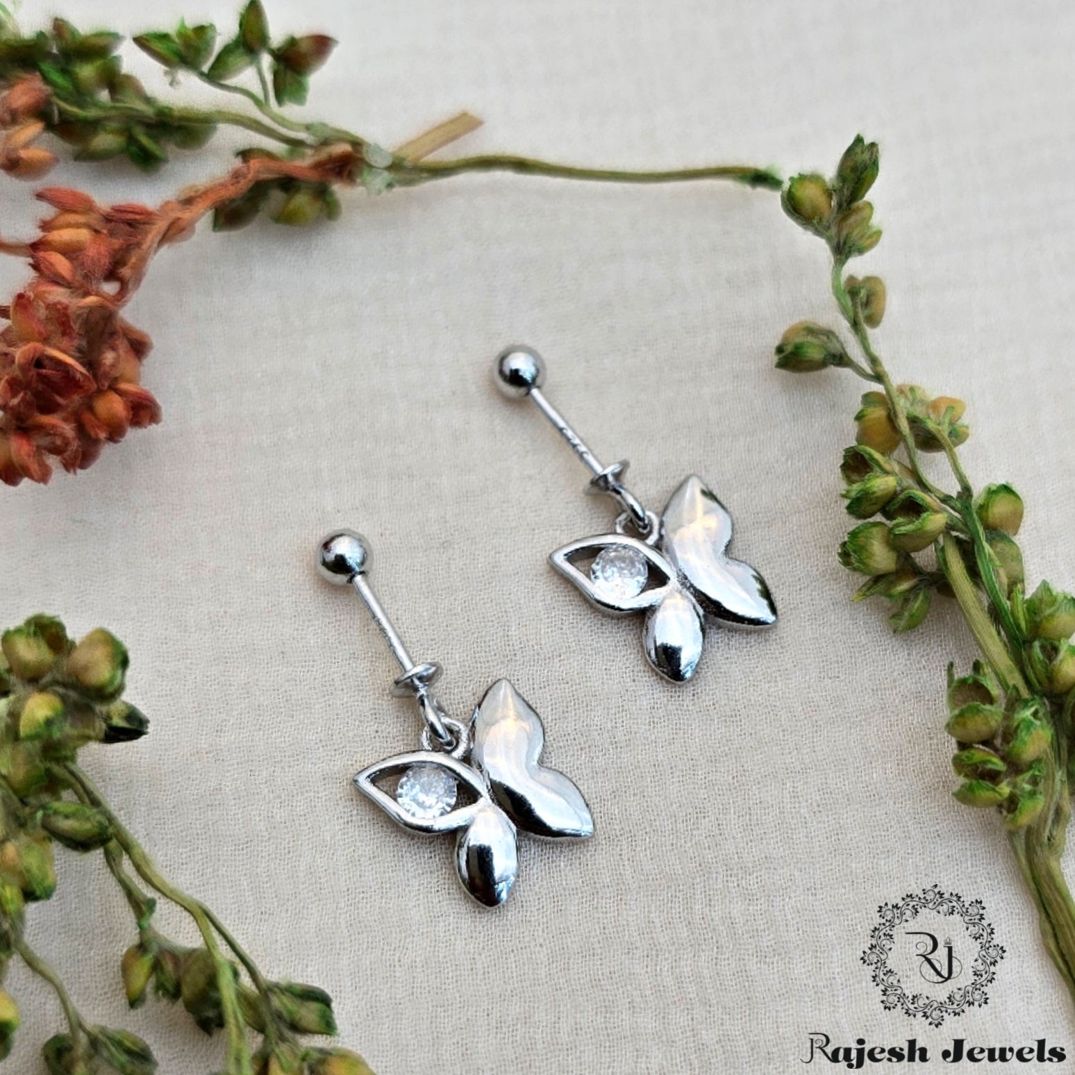 Adorable Butterfly Cz Bugadi Earrings