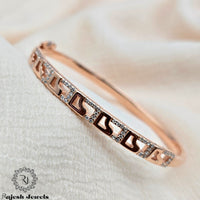 Classy Rosegold Heart Cz Hand Kada