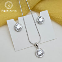 Exquisite Cz South Screw Pendent Set