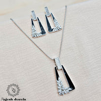 Geometric Fancy Cz Pendent Set