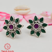 Sunflower Design Stud Earrings