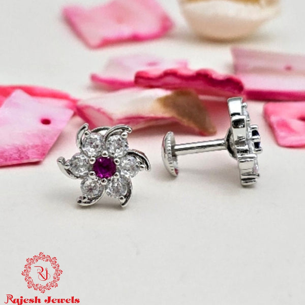 Wonderful Floral Cz South Screw Studs